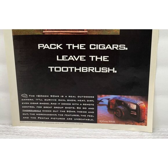 Pentax Cameras Vintage Print Ad 1990s IQZoom 90WR Hunting Trip Cabin IQZoom - Picture 5 of 6